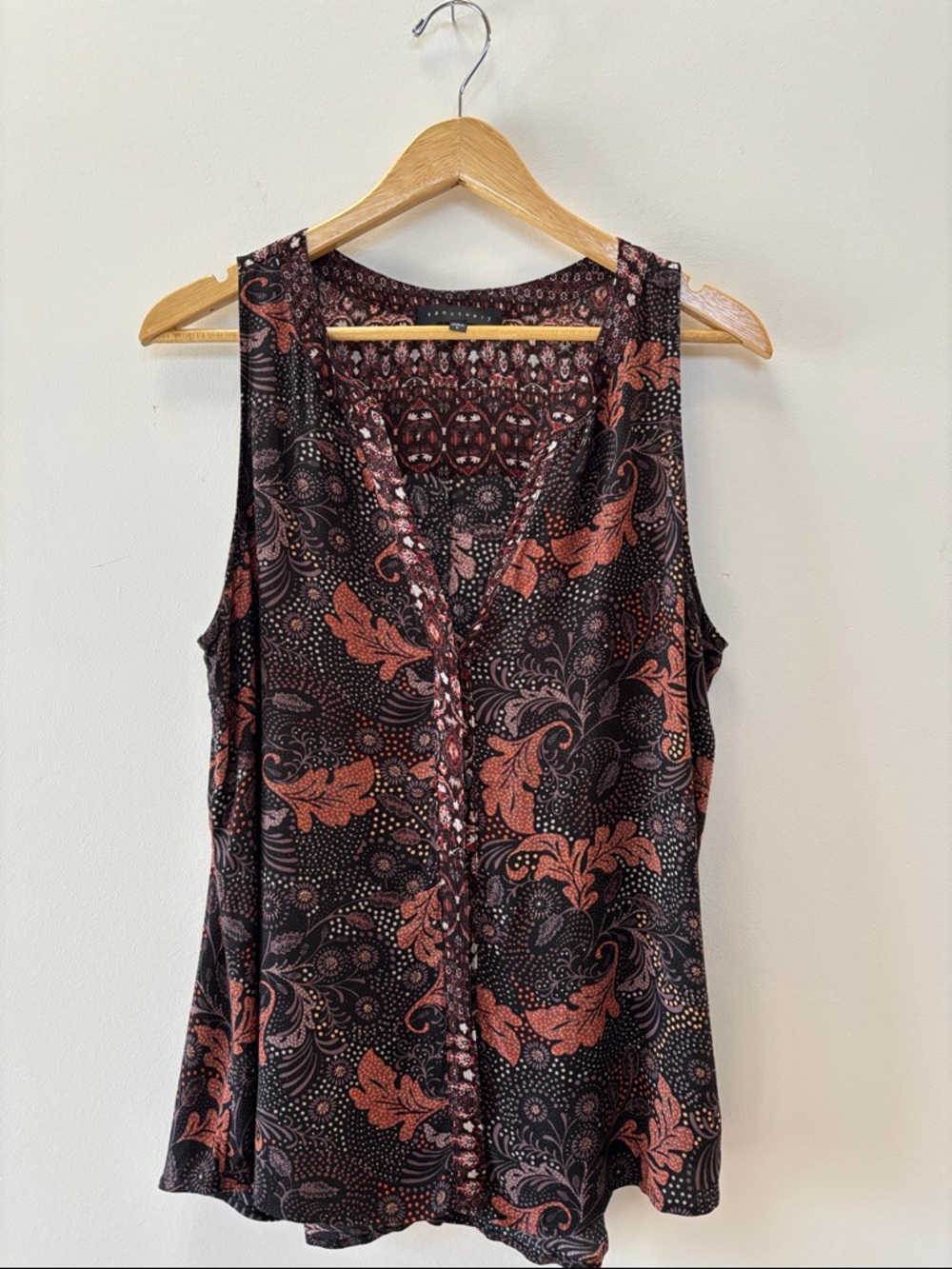 Sanctuary Black and Rust Floral V-Neck Camisole